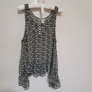 Fun & Flirt Black Floral Tank Size L